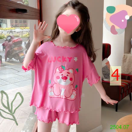 25HA2504.07 - BỘ THUN HOẠT HÌNH BÉ GÁI