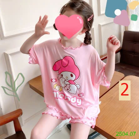 25HA2504.07 - BỘ THUN HOẠT HÌNH BÉ GÁI