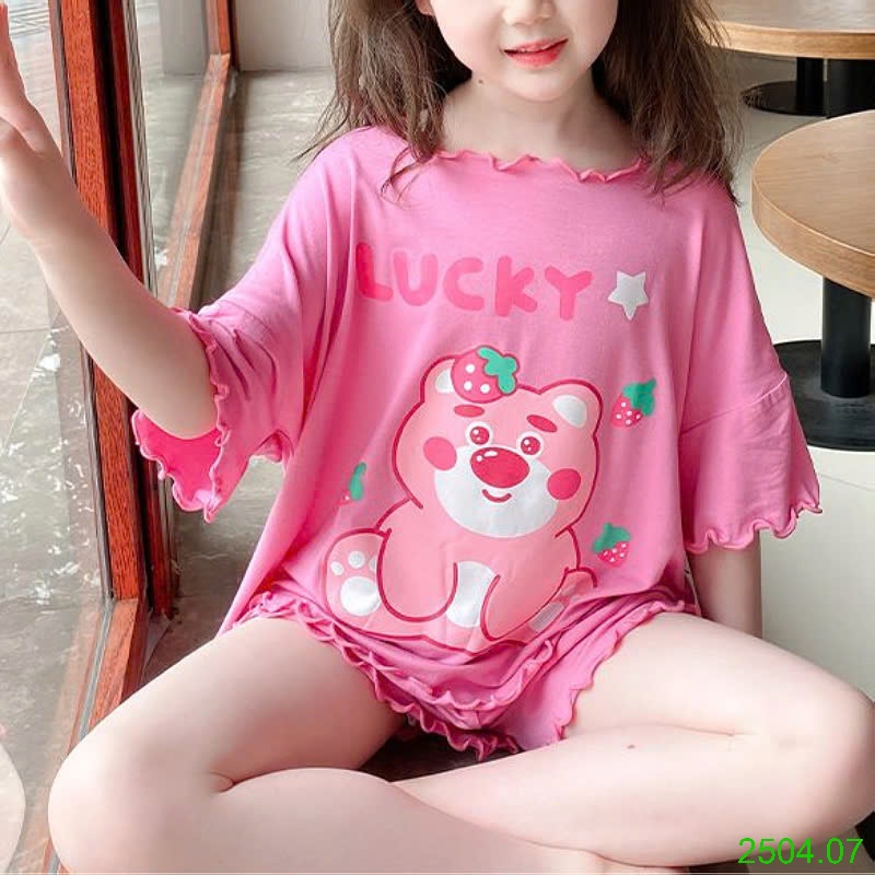 25HA2504.07 - BỘ THUN HOẠT HÌNH BÉ GÁI