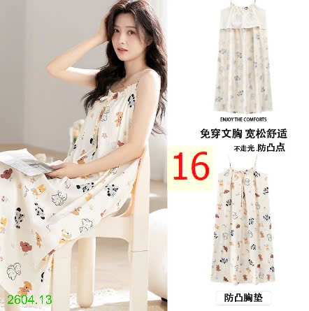25HA2604.13 - VÁY 2 DÂY KÈM ĐỆM NGỰC NỮ