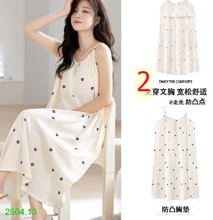 25HA2604.13 - VÁY 2 DÂY KÈM ĐỆM NGỰC NỮ