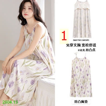 25HA2604.13 - VÁY 2 DÂY KÈM ĐỆM NGỰC NỮ
