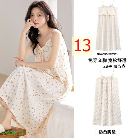 25HA2604.13 - VÁY 2 DÂY KÈM ĐỆM NGỰC NỮ
