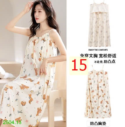 25HA2604.13 - VÁY 2 DÂY KÈM ĐỆM NGỰC NỮ