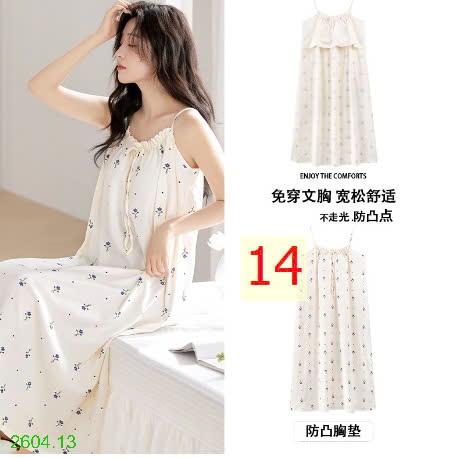 25HA2604.13 - VÁY 2 DÂY KÈM ĐỆM NGỰC NỮ