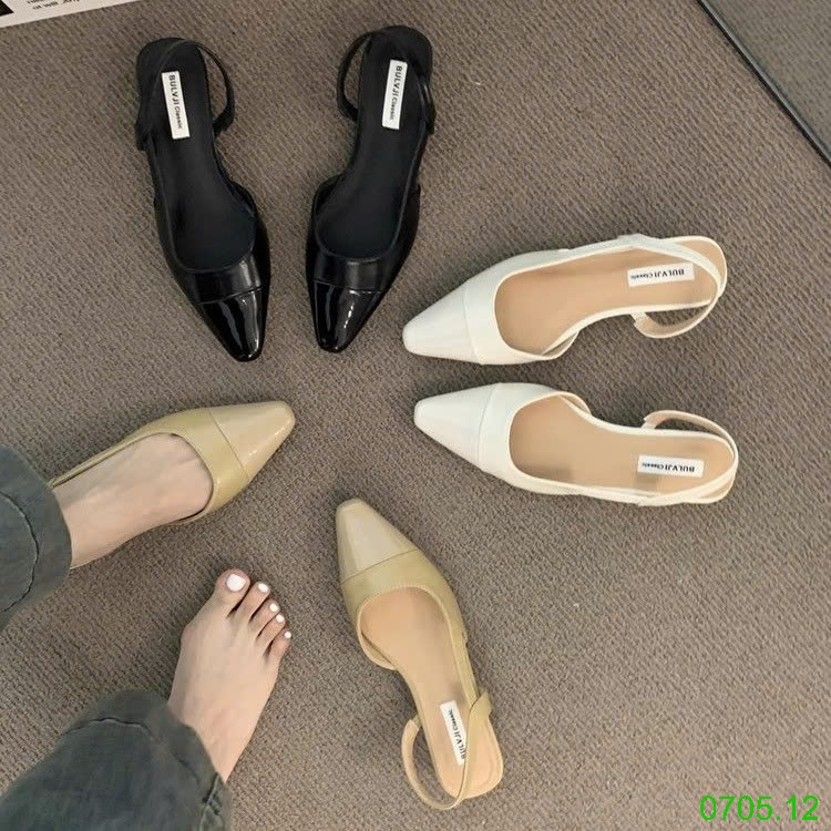 25HA0705.12 - GIÀY SANDAL MŨI NHỌN ĐẾ BỆT