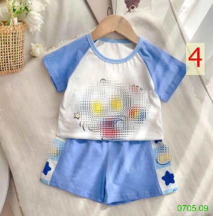 25HA0705.09 - BỘ COTTON HOẠT HÌNH BÉ TRAI BÉ GÁI