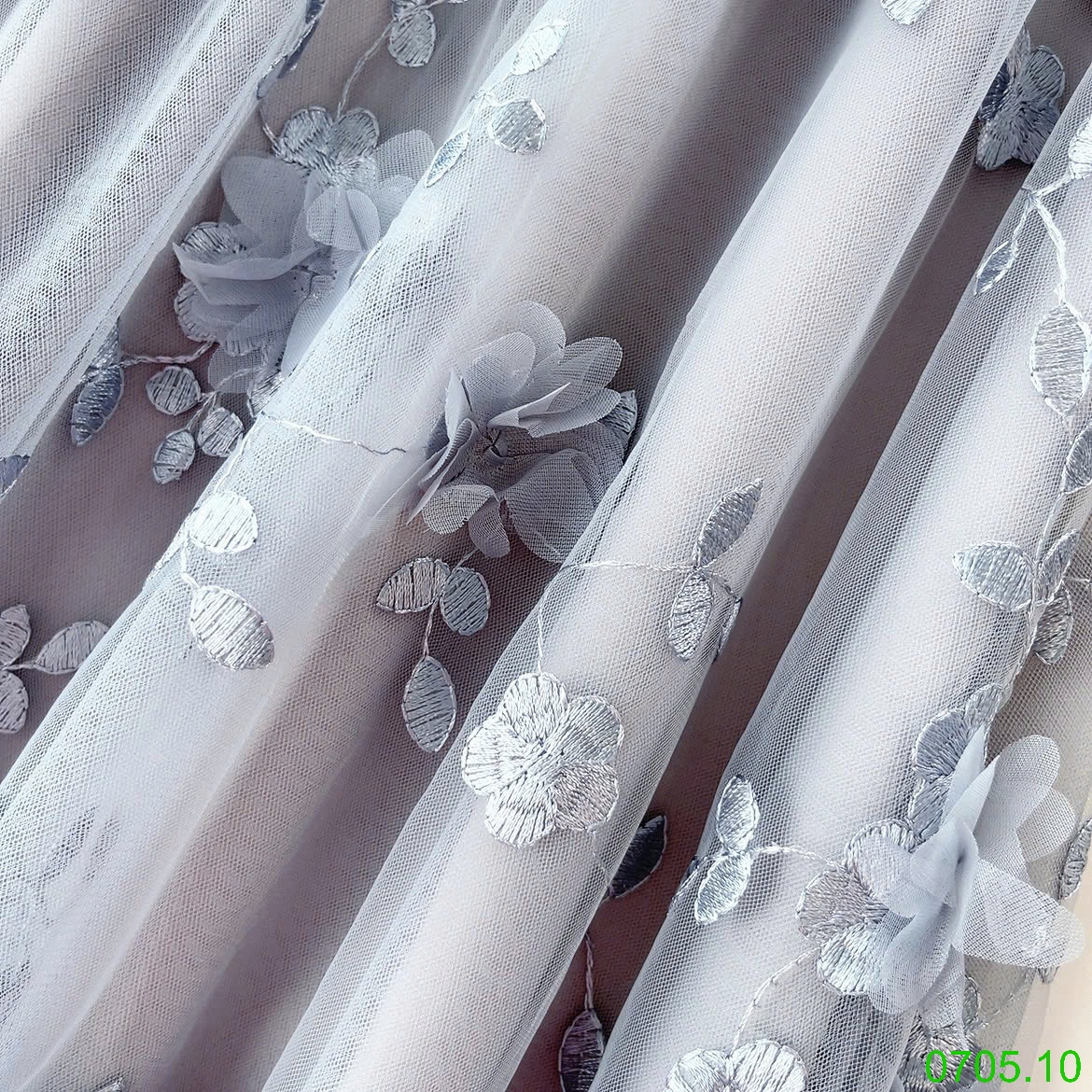 25HA0705.10 - CHÂN VÁY ĐÍNH HOA NỔI NHÀ ANNA