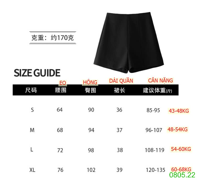 25HA0805.22 - QUẦN SHORT CẠP CAO NHÀ ANNA