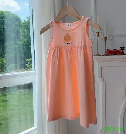 25HA0905.19 - VÁY BA LỖ COTTON HOA QUẢ BÉ GÁI