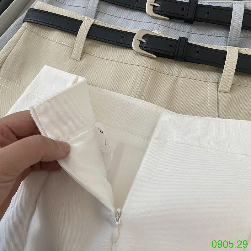 25HA0905.29 - VÁY NGẮN CHỮ A XẺ TRƯỚC