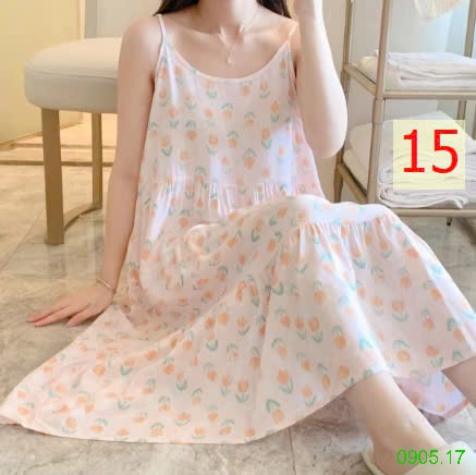 25HA0905.17 - VÁY LANH LỤA 2 DÂY NỮ