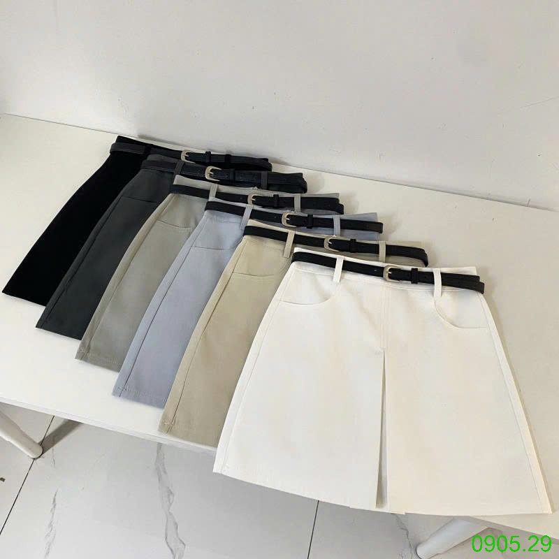 25HA0905.29 - VÁY NGẮN CHỮ A XẺ TRƯỚC