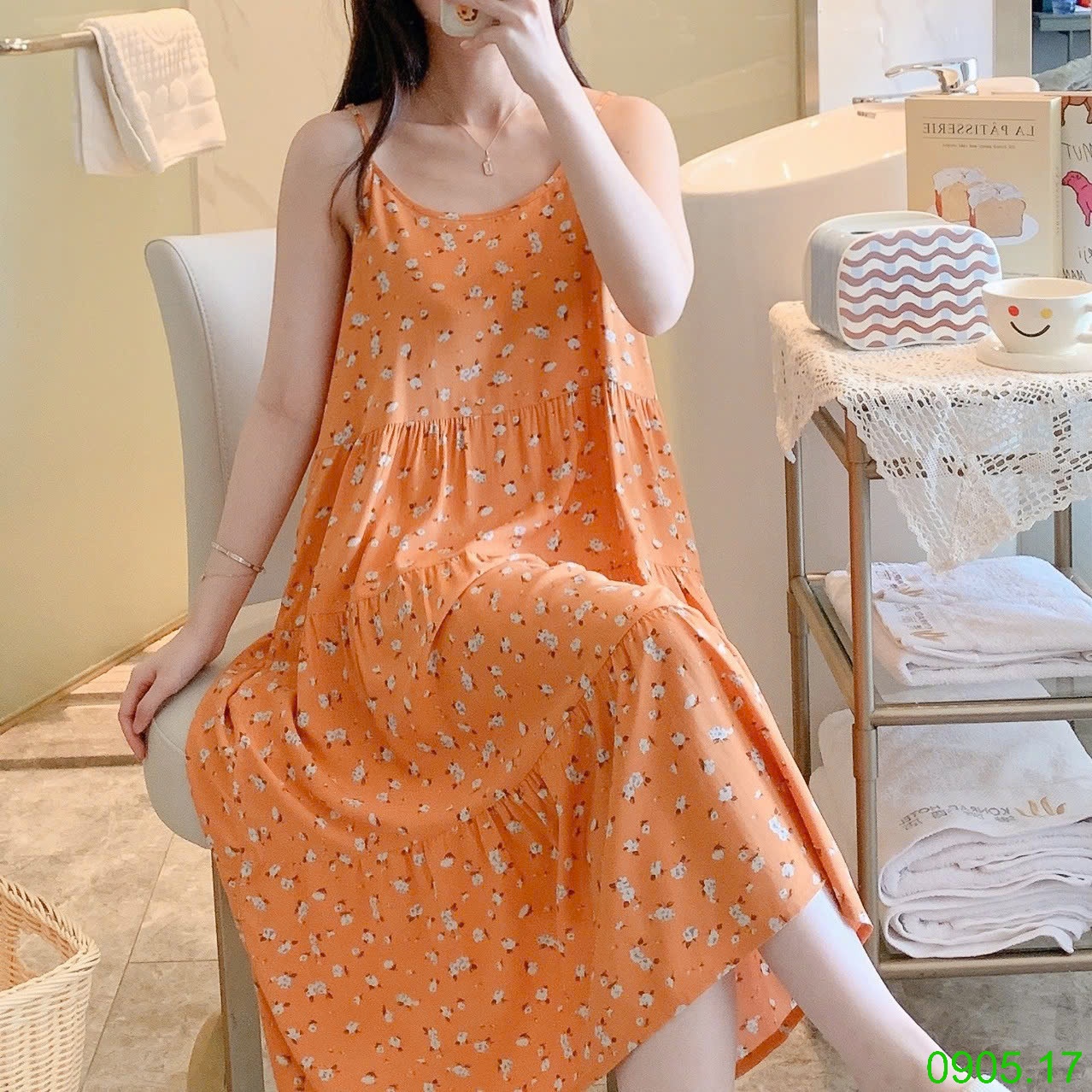 25HA0905.17 - VÁY LANH LỤA 2 DÂY NỮ
