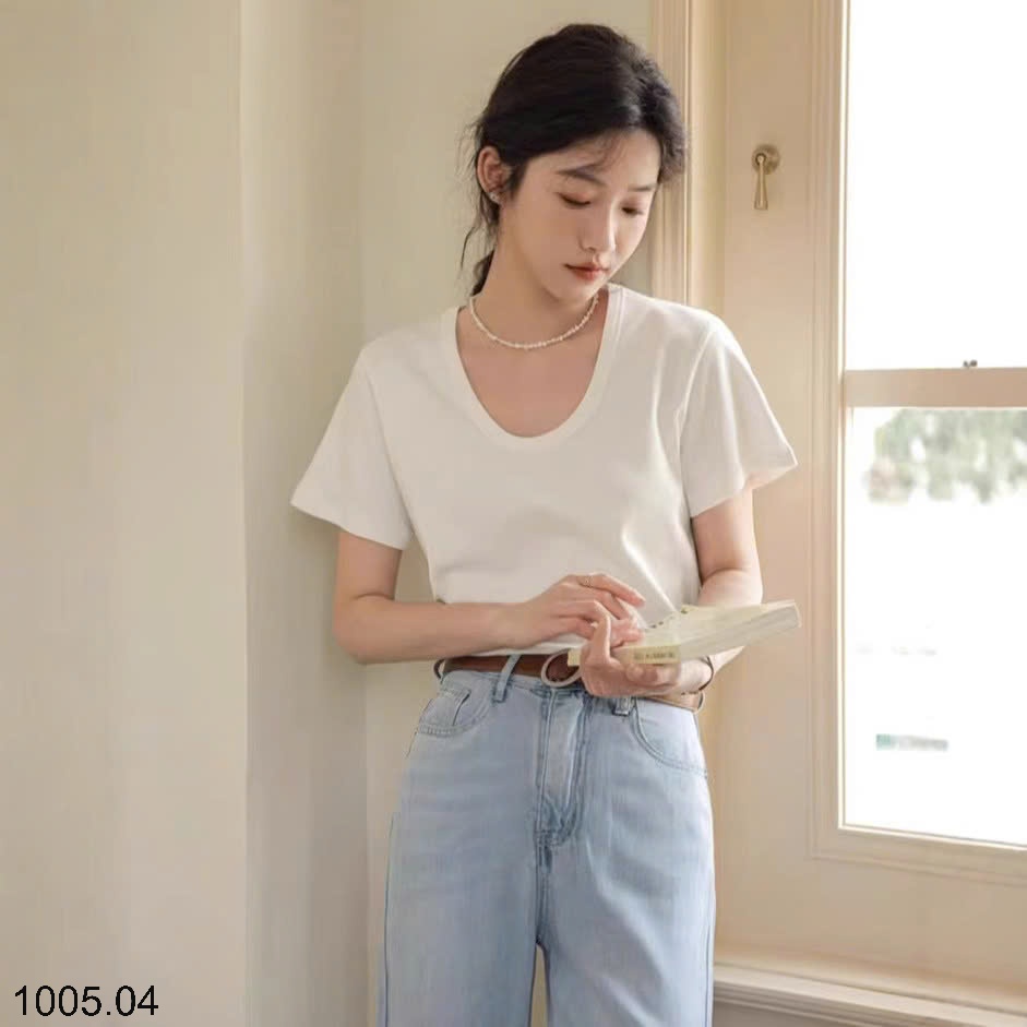 25HA1005.04 - ÁO THUN NỮ CỔ TRÒN HÃNG RS