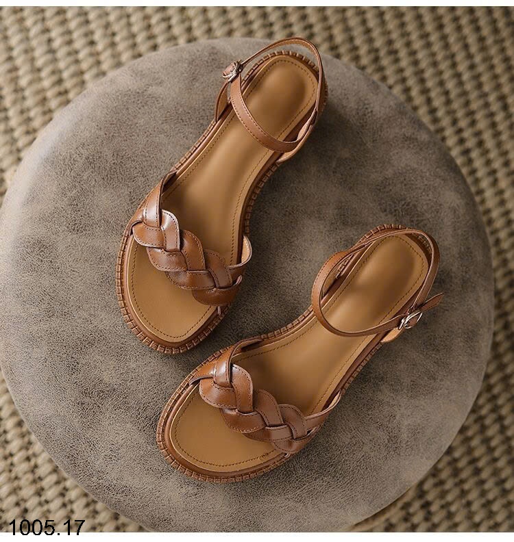 25HA1005.17 - SANDAL ĐẾ THẤP QUAI TẾT