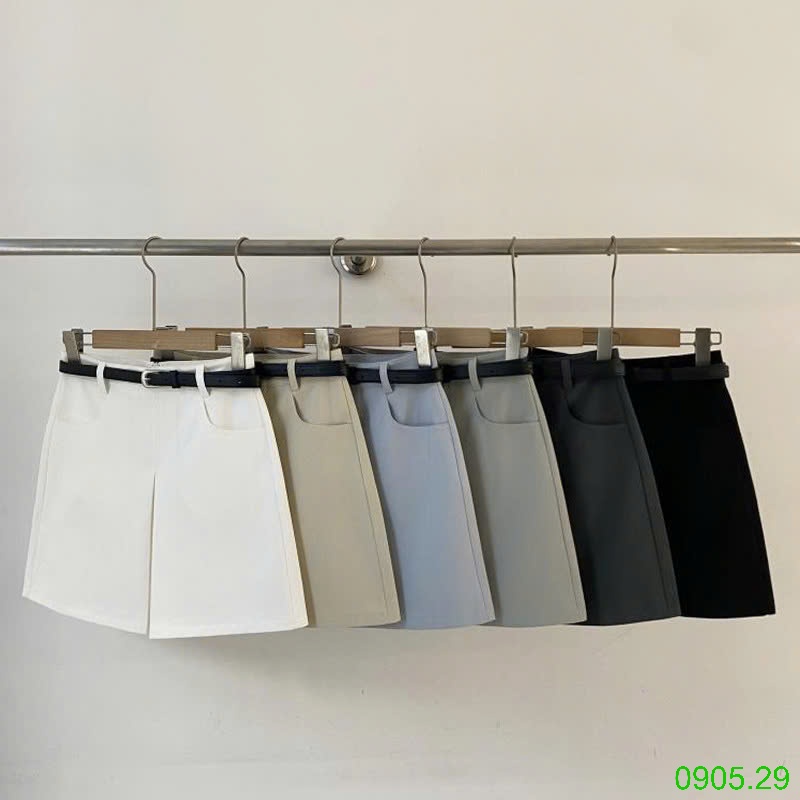 25HA0905.29 - VÁY NGẮN CHỮ A XẺ TRƯỚC