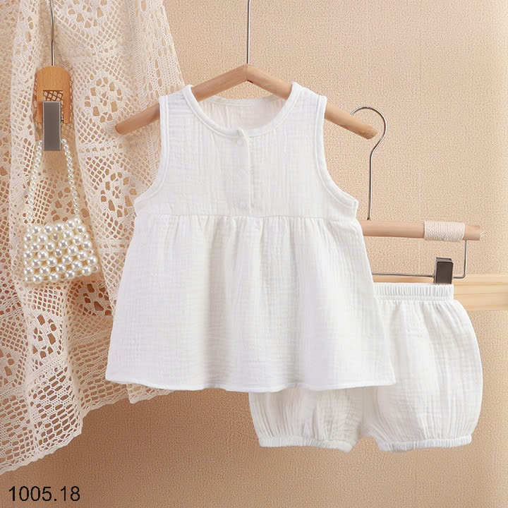 25HA1005.18 - BỘ XÔ ĐŨI MUSLIN CHO BÉ