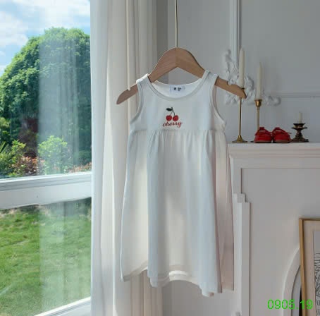 25HA0905.19 - VÁY BA LỖ COTTON HOA QUẢ BÉ GÁI