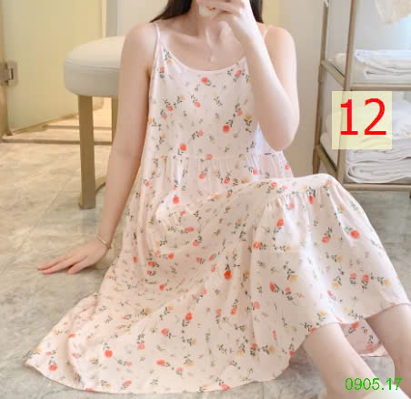25HA0905.17 - VÁY LANH LỤA 2 DÂY NỮ