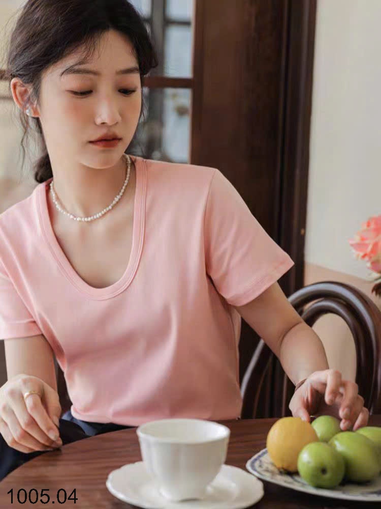 25HA1005.04 - ÁO THUN NỮ CỔ TRÒN HÃNG RS