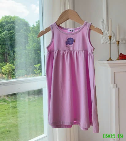 25HA0905.19 - VÁY BA LỖ COTTON HOA QUẢ BÉ GÁI