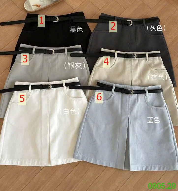 25HA0905.29 - VÁY NGẮN CHỮ A XẺ TRƯỚC
