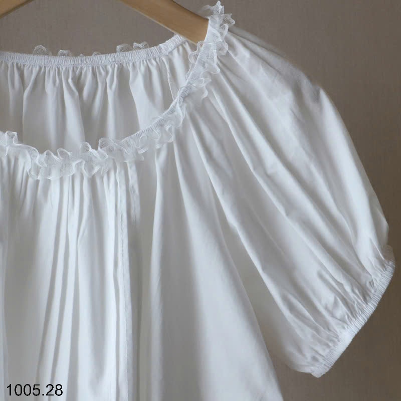 25HA1005.28 - ÁO SƠ MI CỔ VIỀN REN