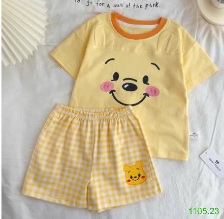 25HA1105.23 - BỘ COTTON HOẠT HÌNH DỄ THƯƠNG CHO BÉ