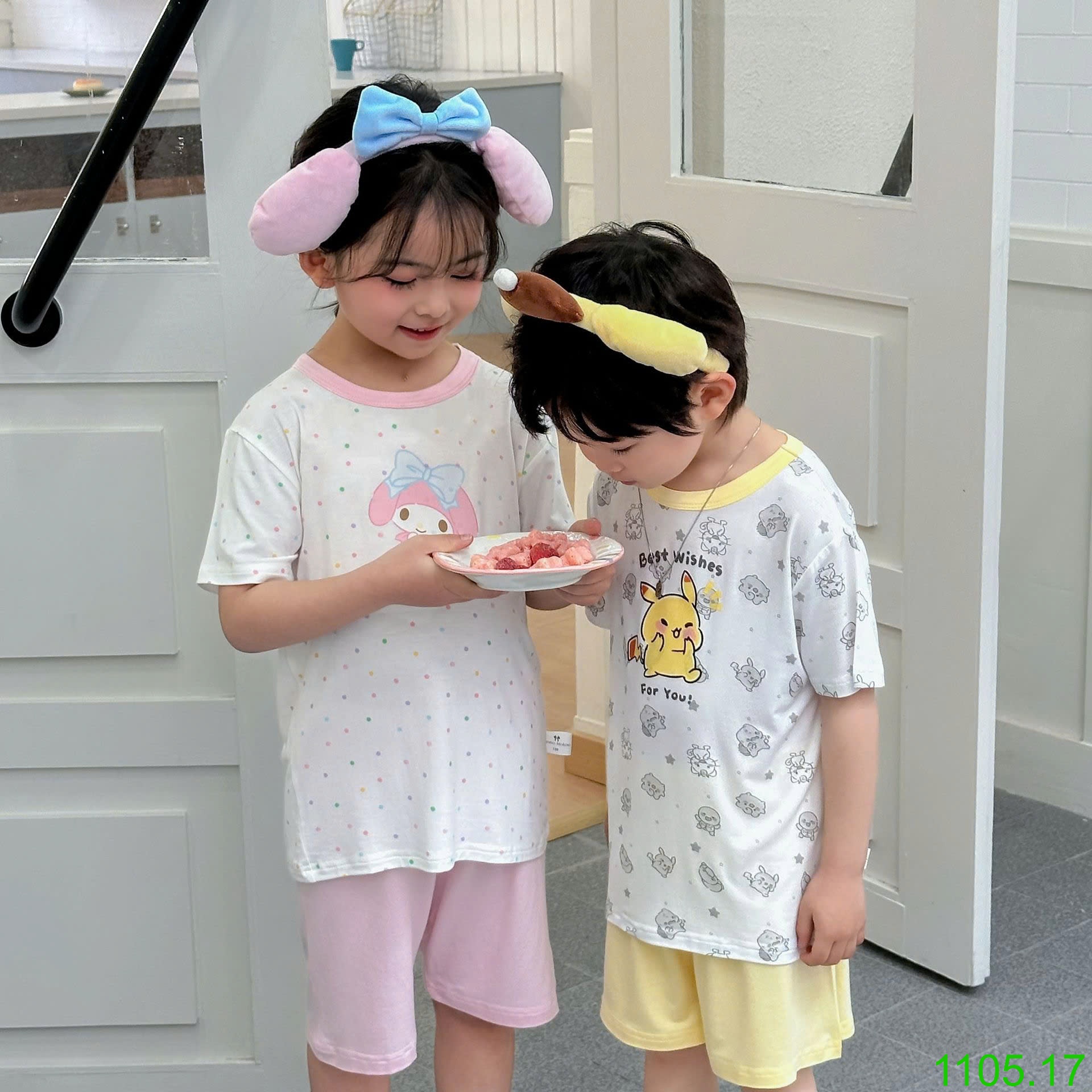 25HA1105.17 - BỘ MẶC NHÀ HOẠT HÌNH CHO BÉ YÊU
