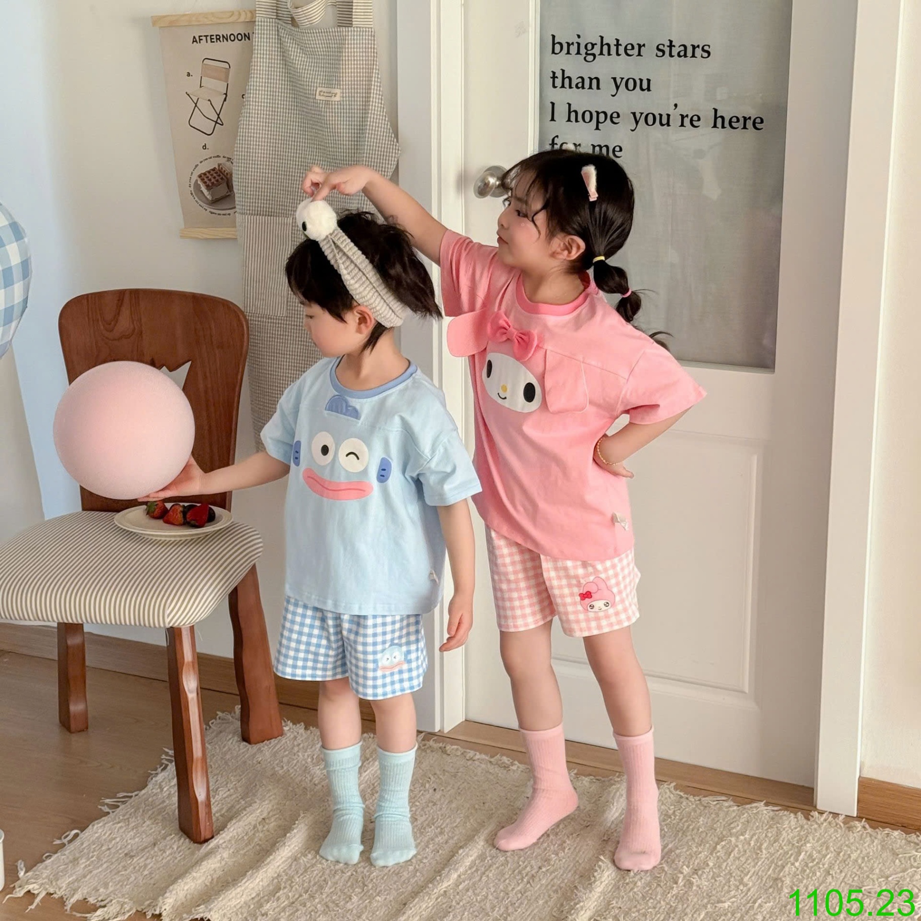 25HA1105.23 - BỘ COTTON HOẠT HÌNH DỄ THƯƠNG CHO BÉ