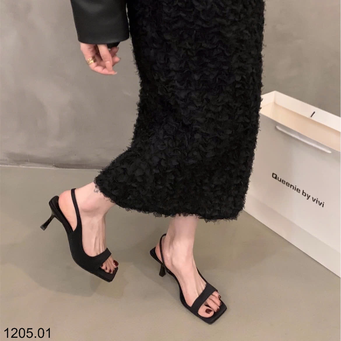 25HA1205.01 - SANDAL CAO GÓT MŨI VUÔNG