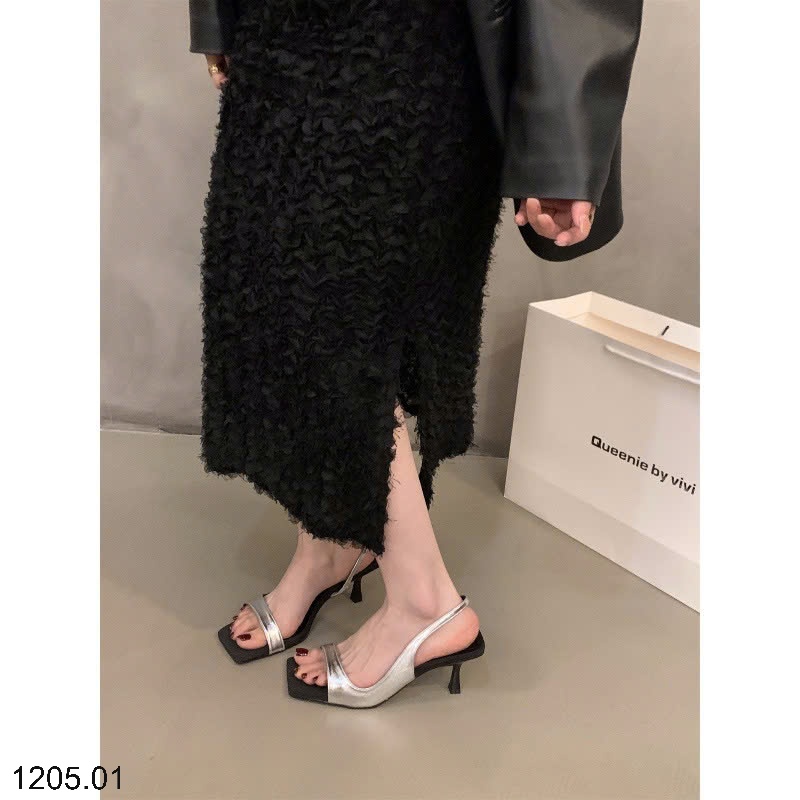 25HA1205.01 - SANDAL CAO GÓT MŨI VUÔNG