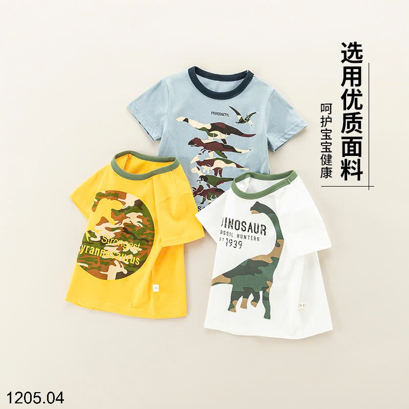 25HA1205.04 - SET 2 ÁO PHÔNG KHỦNG LONG DINO BÉ TRAI