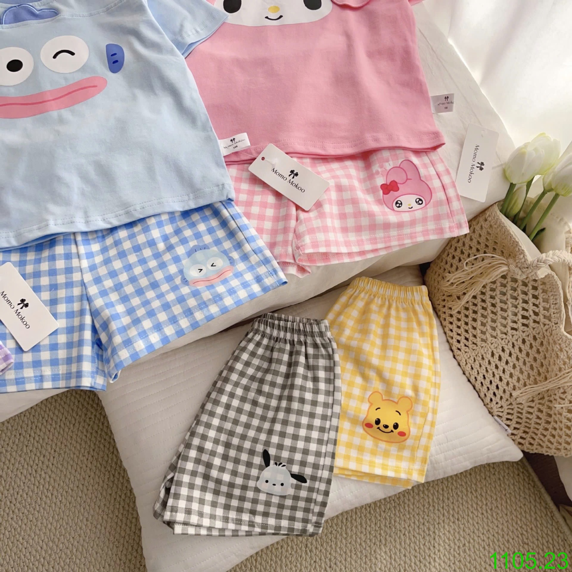 25HA1105.23 - BỘ COTTON HOẠT HÌNH DỄ THƯƠNG CHO BÉ