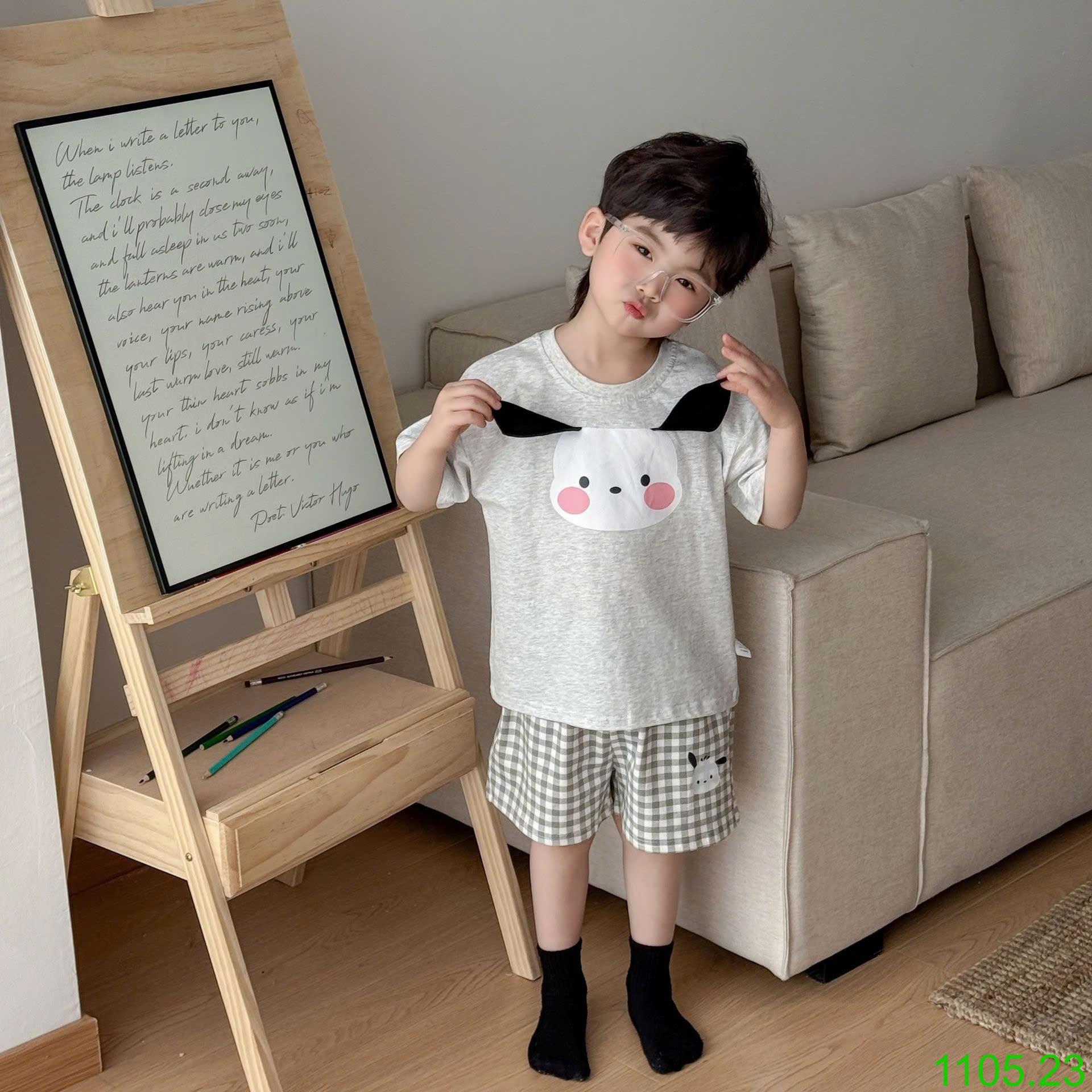 25HA1105.23 - BỘ COTTON HOẠT HÌNH DỄ THƯƠNG CHO BÉ