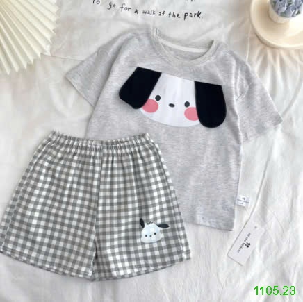 25HA1105.23 - BỘ COTTON HOẠT HÌNH DỄ THƯƠNG CHO BÉ