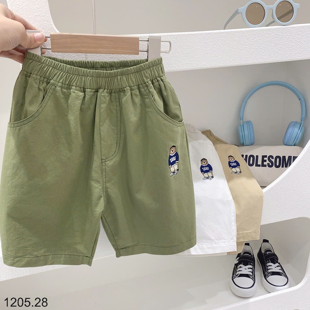 25HA1205.28 - QUẦN SHORT THÔ HÌNH GẤU KACADY BÉ TRAI