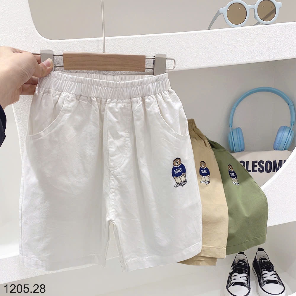 25HA1205.28 - QUẦN SHORT THÔ HÌNH GẤU KACADY BÉ TRAI