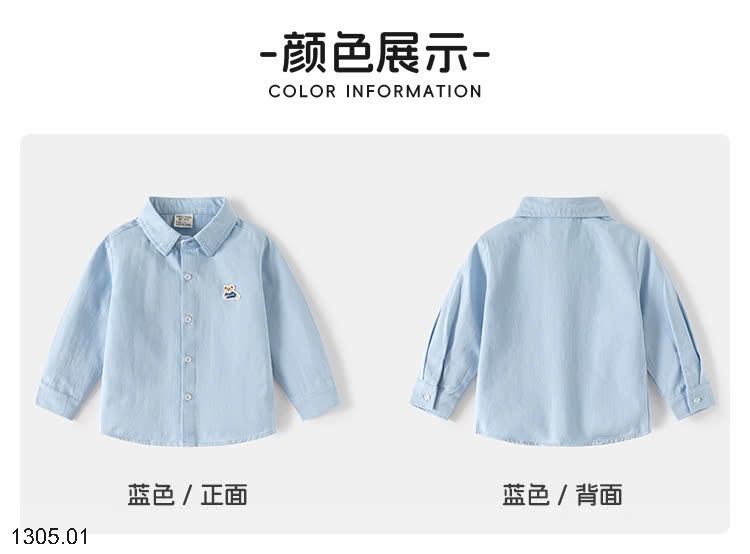 25HA1305.01 - ÁO SƠ MI DÀI TAY WELLKIDS BÉ TRAI