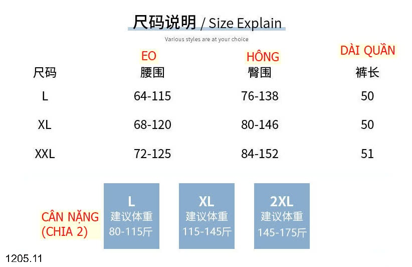 25HA1205.11 - QUẦN LEGGING LỬNG VÀ ĐÙI CHO NỮ
