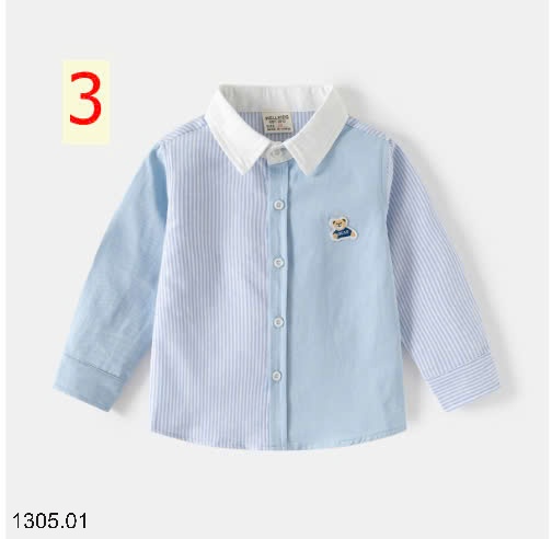 25HA1305.01 - ÁO SƠ MI DÀI TAY WELLKIDS BÉ TRAI