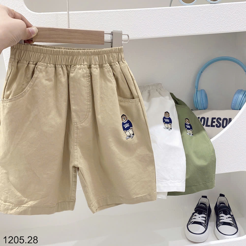 25HA1205.28 - QUẦN SHORT THÔ HÌNH GẤU KACADY BÉ TRAI