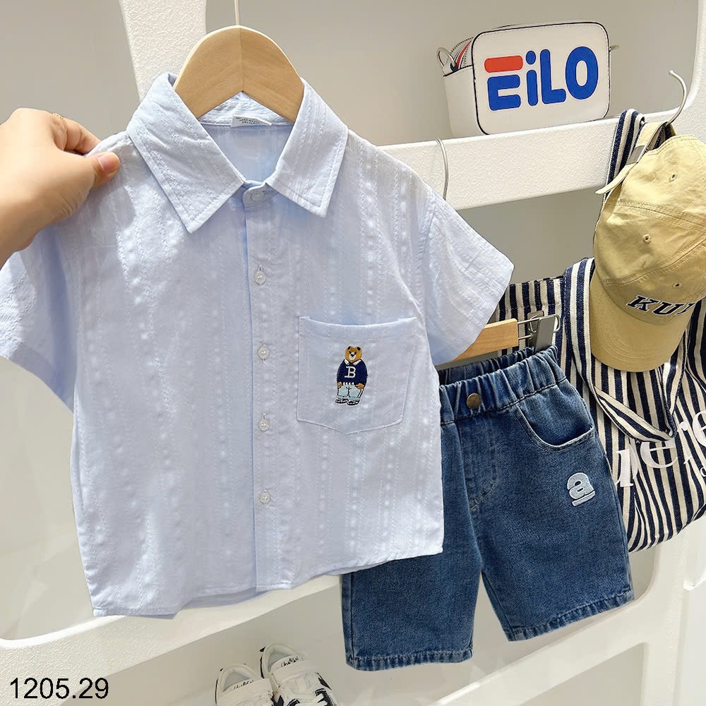 25HA1205.29 - ÁO SƠ MI CỘC TAY KACADY BÉ TRAI