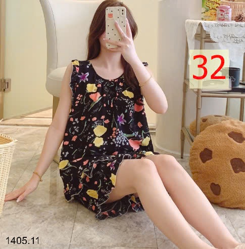 25HA1405.11 - BỘ LANH LỤA ĐÙI TAY BÈO CHO NỮ