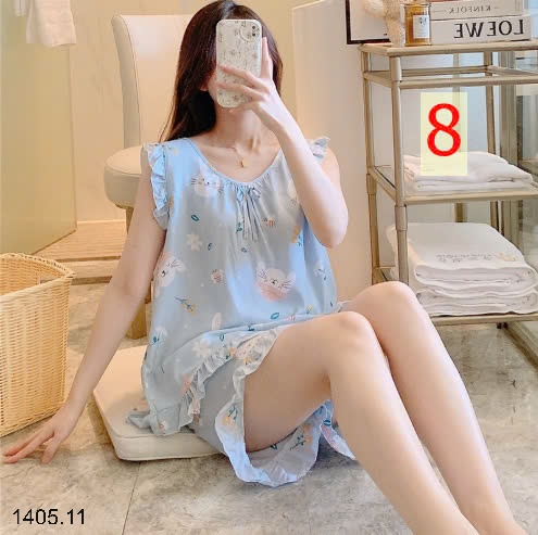 25HA1405.11 - BỘ LANH LỤA ĐÙI TAY BÈO CHO NỮ