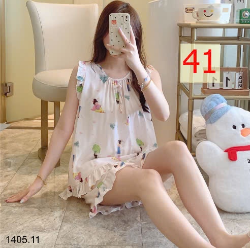 25HA1405.11 - BỘ LANH LỤA ĐÙI TAY BÈO CHO NỮ