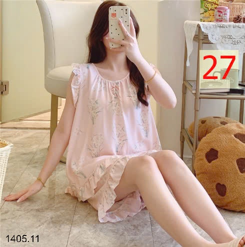 25HA1405.11 - BỘ LANH LỤA ĐÙI TAY BÈO CHO NỮ