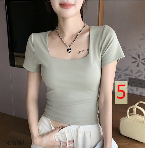 25HA1405.08 - ÁO THUN CỔ VUÔNG CHO NỮ