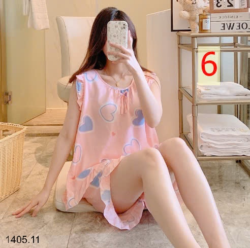 25HA1405.11 - BỘ LANH LỤA ĐÙI TAY BÈO CHO NỮ